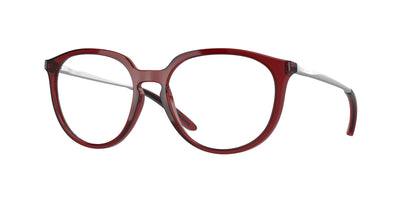 Oakley Optical BMNG OX8150 Round Eyeglasses  815004-Polished Translucent Brick Red 55-141-17 - Color Map Red