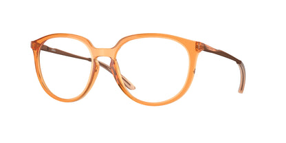 Oakley Optical BMNG OX8150 Round Eyeglasses  815005-Polished Transparent Ginger 55-141-17 - Color Map Brown