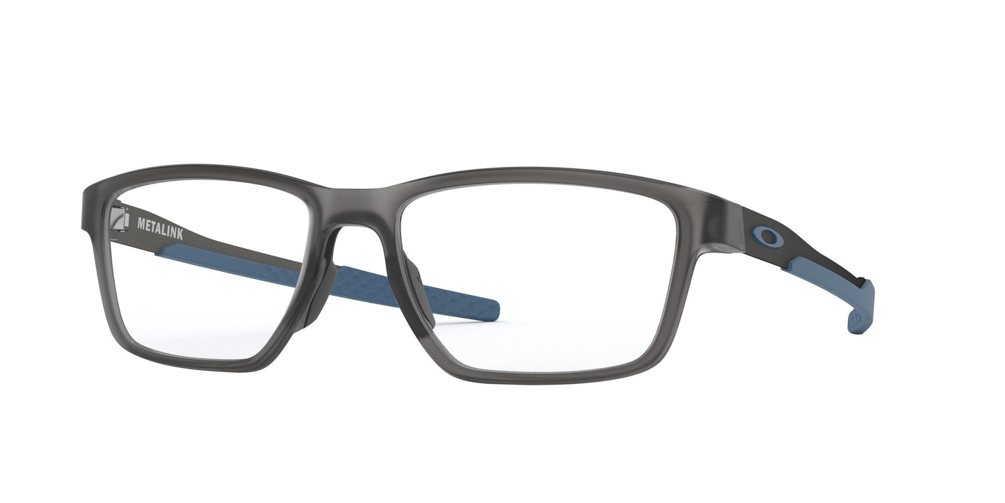 Oakley Optical METALINK OX8153 Rectangle Eyeglasses  815307-Satin Grey Smoke 55-136-17 - Color Map Grey