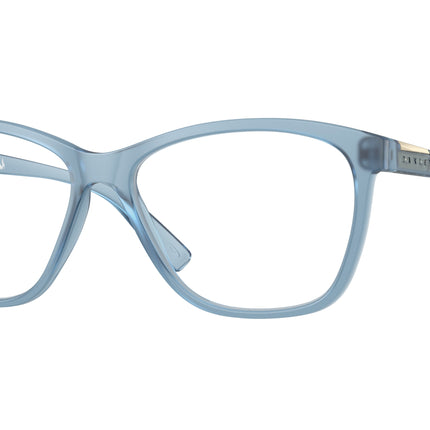 Oakley Optical ALIAS OX8155 Round Eyeglasses  815512-Matte Transparent Abyss 55-139-15 - Color Map Blue