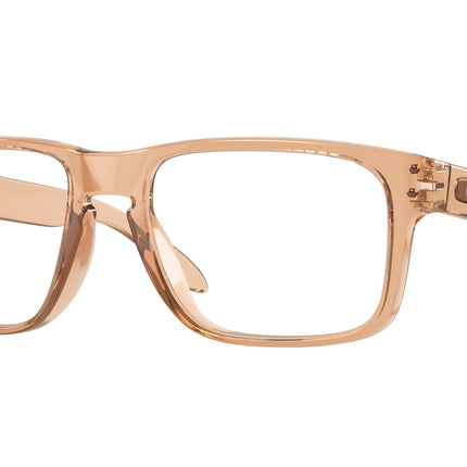 Oakley Optical HOLBROOK RX OX8156 Square Eyeglasses  815614-Polished Transparent Sepia 56-137-18 - Color Map Orange