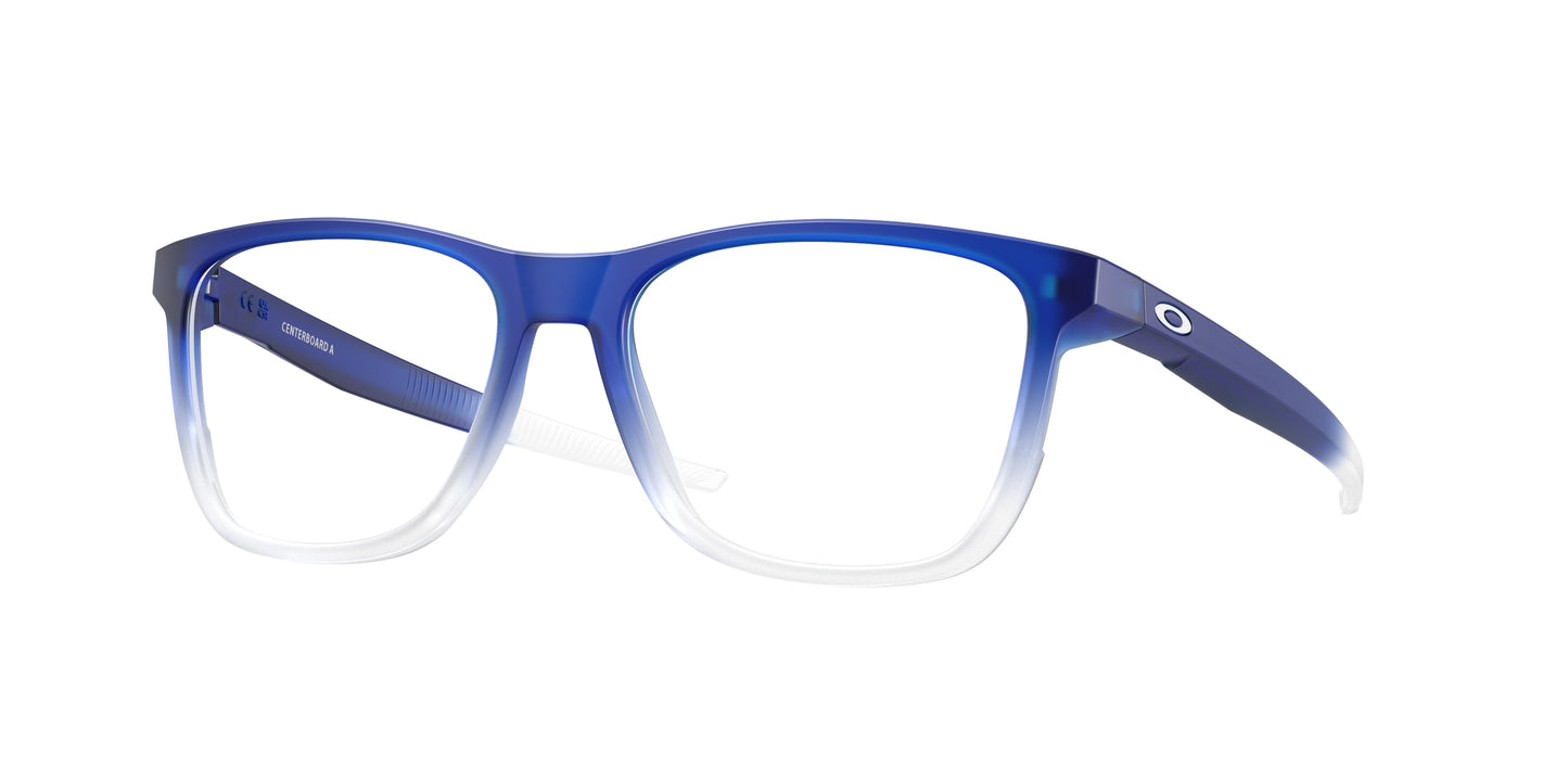 Oakley Optical CENTERBOARD A OX8163F Round Eyeglasses  816309-Matte Clear Crystal Blue Fade 56-143-17 - Color Map Blue