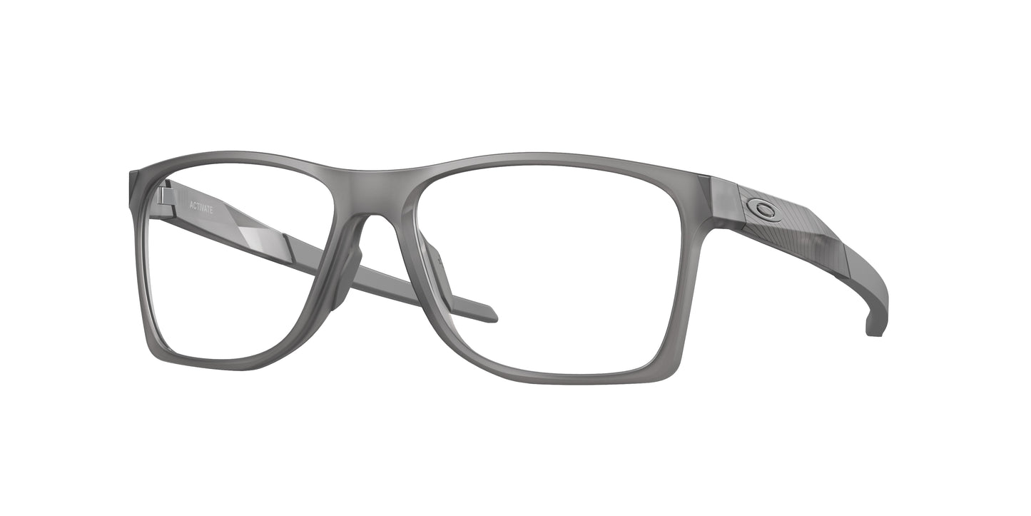 Oakley Optical ACTIVATE OX8173 Square Eyeglasses  817311-Satin Grey Smoke 55-141-16 - Color Map Grey
