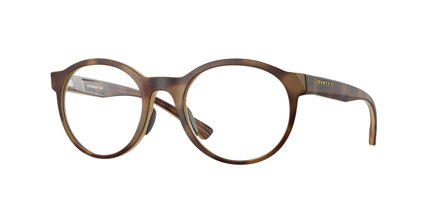 Oakley Optical SPINDRIFT RX OX8176 Round Eyeglasses  817602-Satin Brown Tortoise 51-139-20 - Color Map Brown