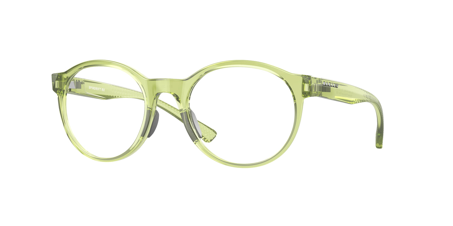 Oakley Optical SPINDRIFT RX OX8176 Round Eyeglasses  817609-Polished Translucent Fern 51-139-20 - Color Map Green