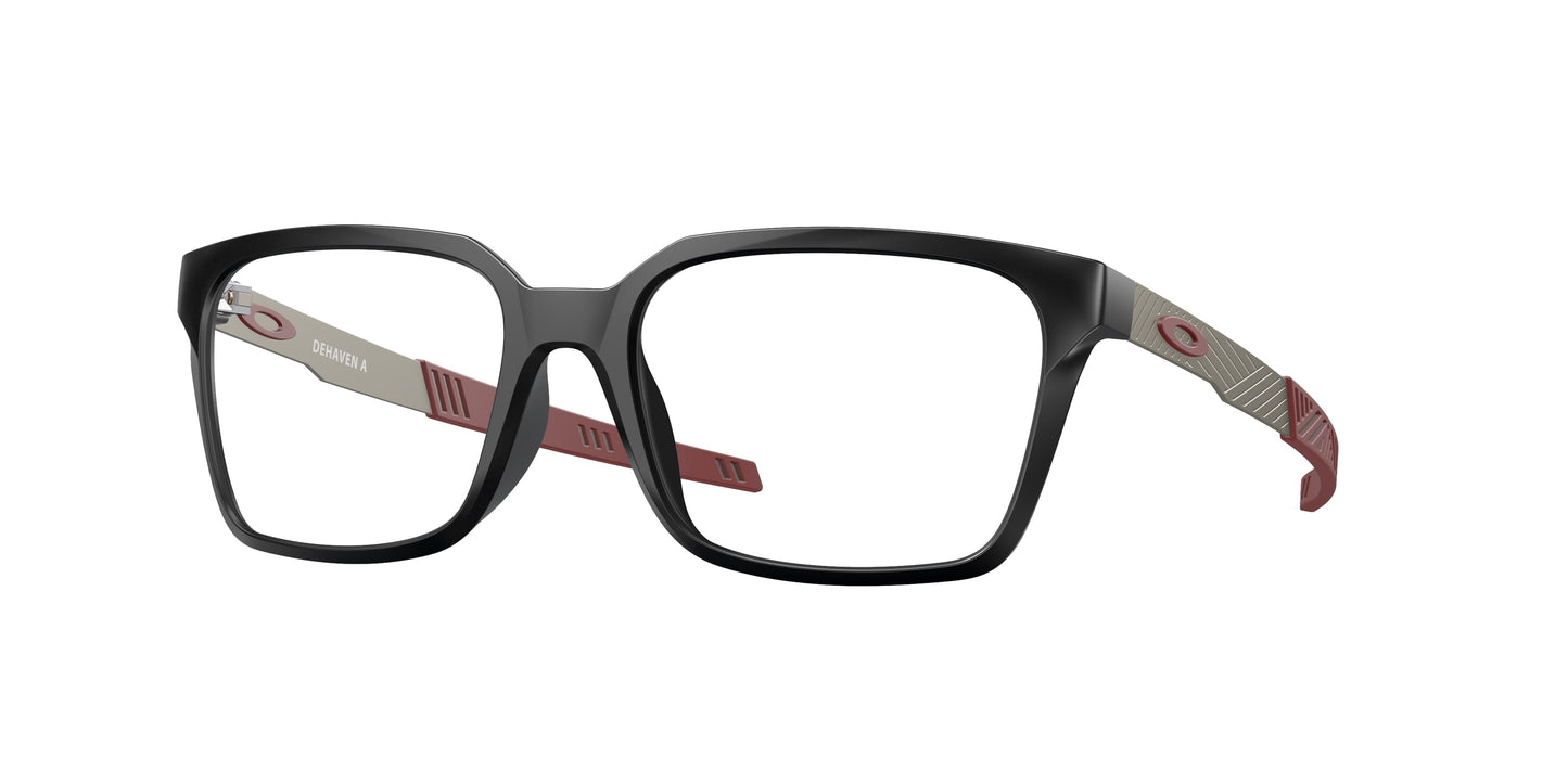 Oakley Optical DEHAVEN A OX8180F Rectangle Eyeglasses  818003-Satin Black 55-136-18 - Color Map Black