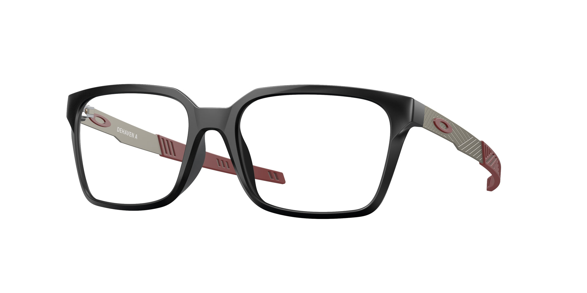Oakley Optical DEHAVEN A OX8180F Rectangle Eyeglasses  818003-Satin Black 55-136-18 - Color Map Black