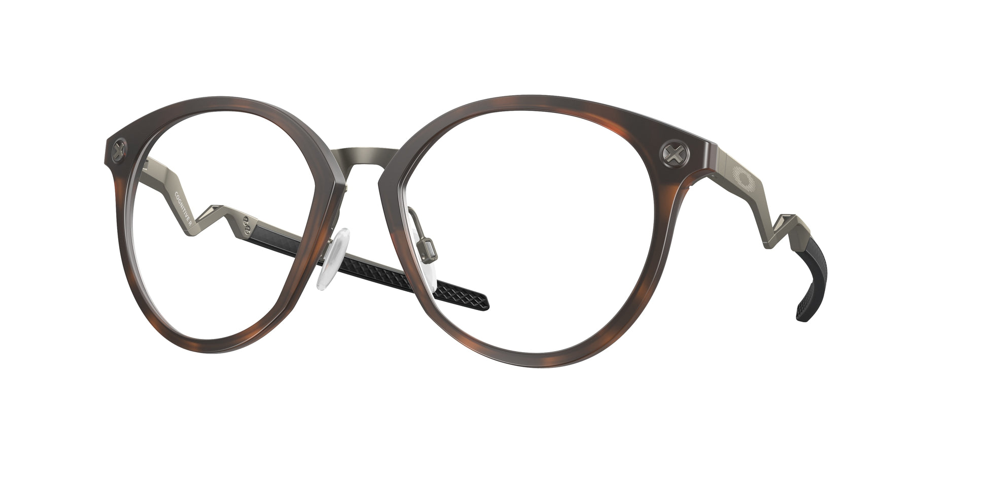 Oakley Optical COGNITIVE R OX8181 Round Eyeglasses  818104-Polished Brown Tortoise 55-137-18 - Color Map Brown