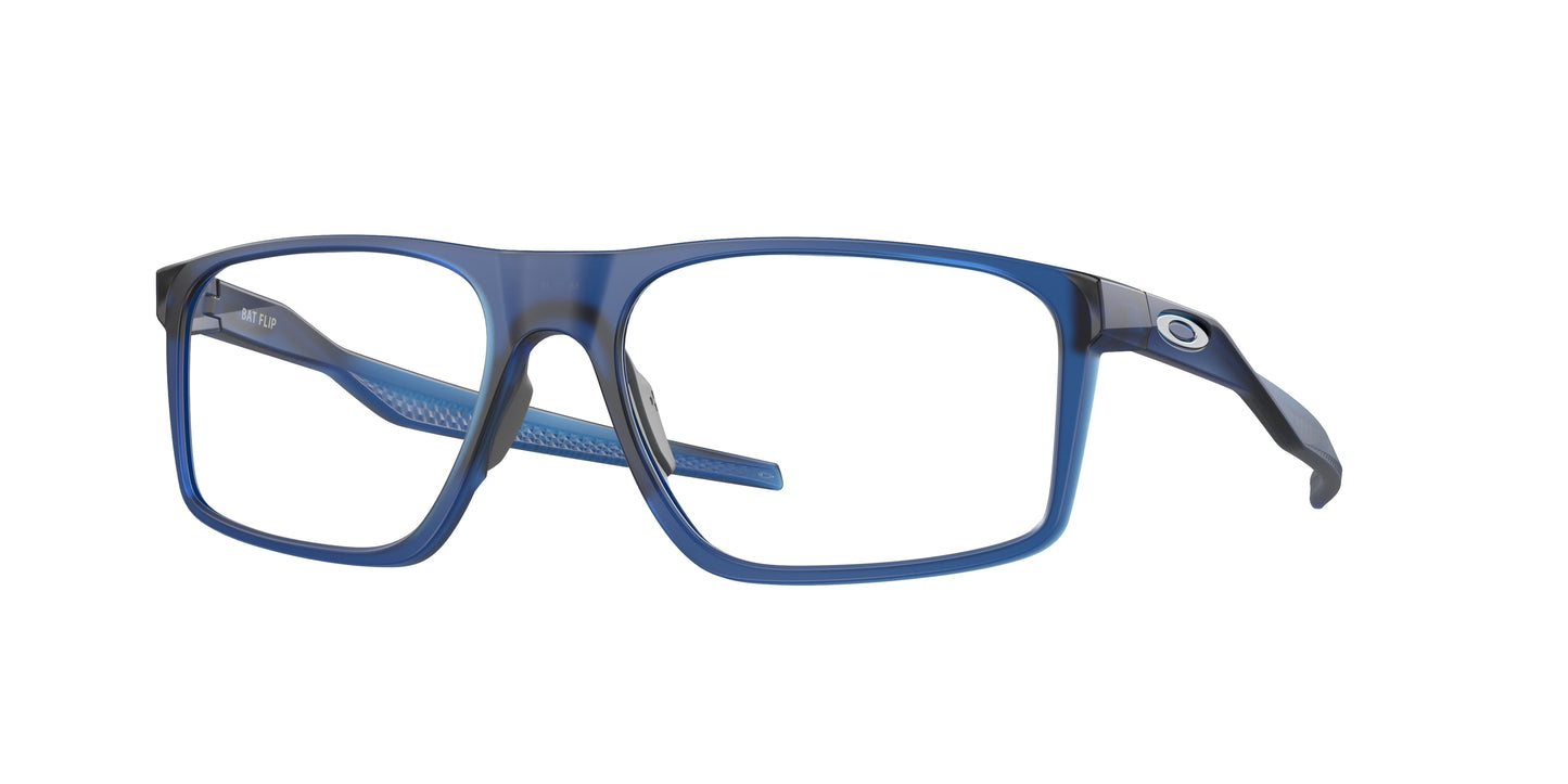 Oakley Optical BAT FLIP OX8183 Rectangle Eyeglasses  818303-Matte Transparent Blue 58-148-18 - Color Map Blue