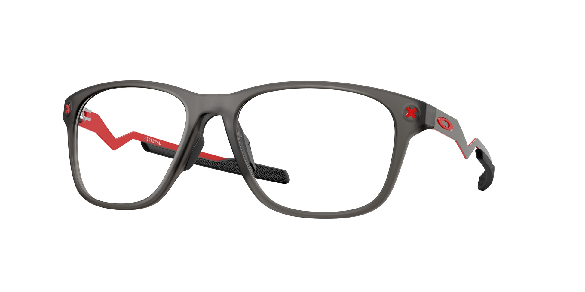Oakley Optical CEREBRAL OX8187 Rectangle Eyeglasses  818702-Satin Grey Smoke 57-130-18 - Color Map Grey
