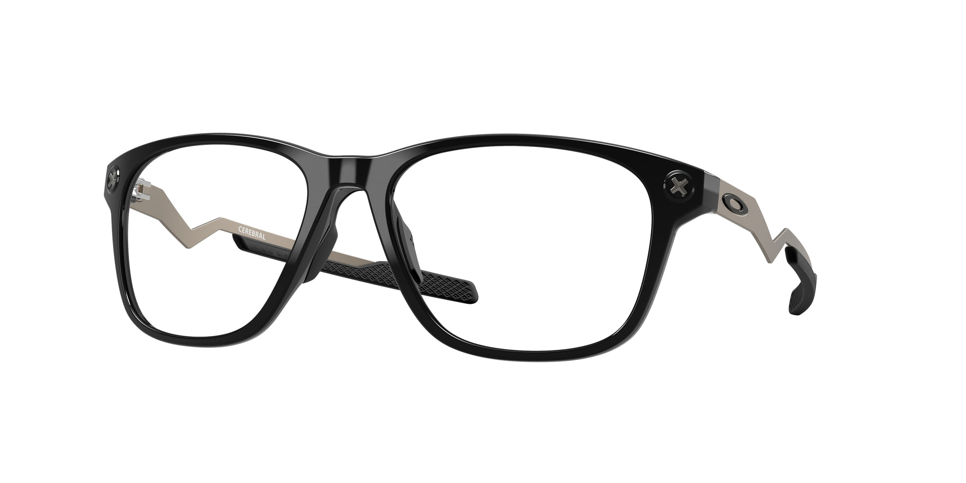 Oakley Optical CEREBRAL OX8187 Rectangle Eyeglasses  818705-Polished Black 57-130-18 - Color Map Black