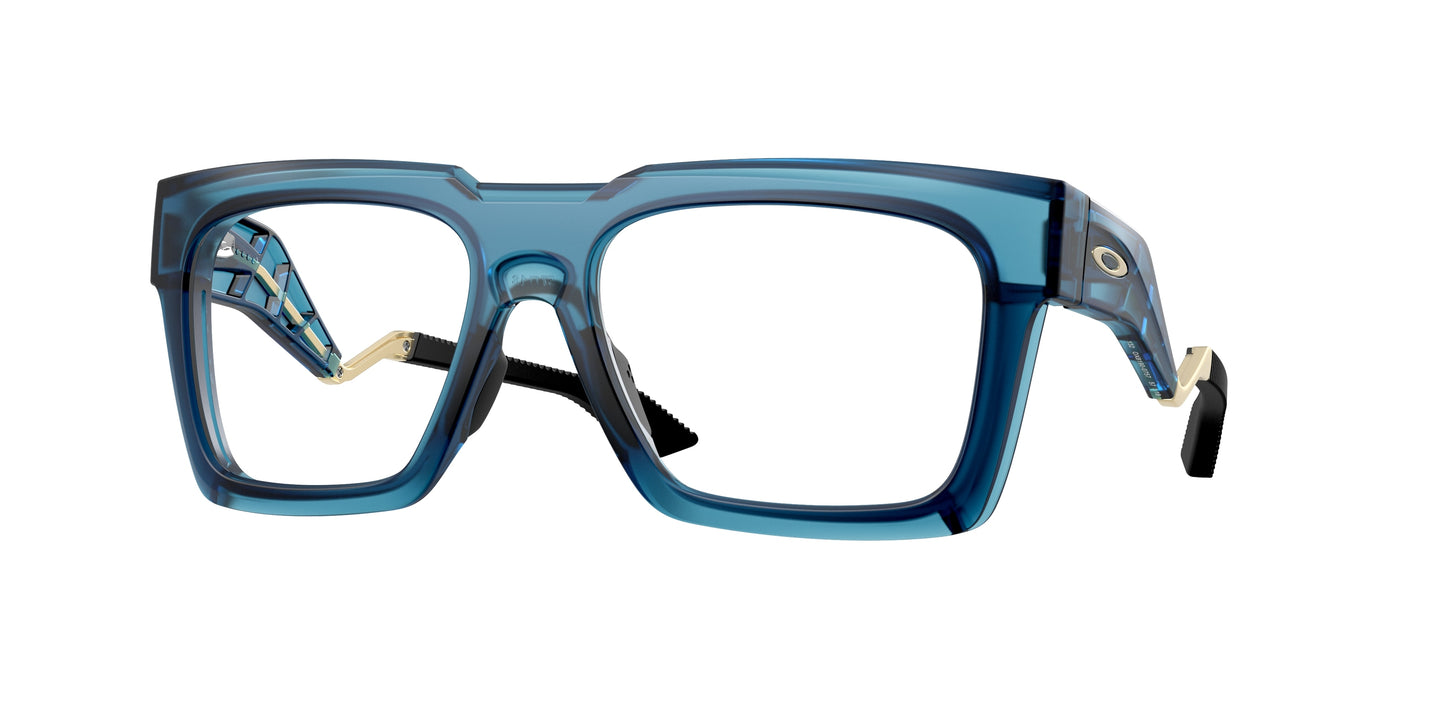 Oakley Optical ENIGMA INK OX8190 Square Eyeglasses  819007-Matte Transparent Abyss 57-132-18 - Color Map Blue