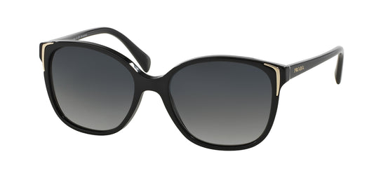 Prada CONCEPTUAL PR01OS Square Sunglasses  1AB5W1-Black 55-140-17 - Color Map Black