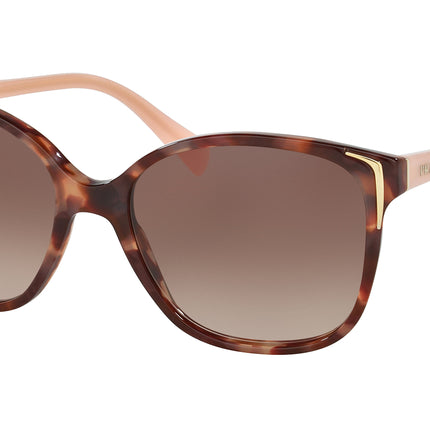 Prada CONCEPTUAL PR01OS Square Sunglasses  UE00A6-Spotted Brown Pink 55-140-17 - Color Map Brown
