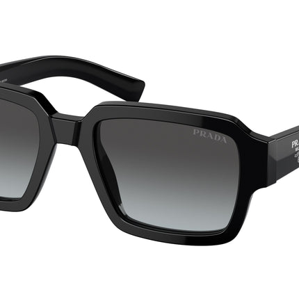 Prada PR02ZSF Square Sunglasses  1AB06T-Black 54-140-19 - Color Map Black