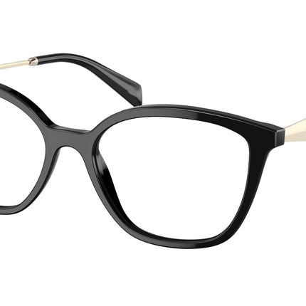 Prada PR02ZV Butterfly Eyeglasses  1AB1O1-Black 54-140-17 - Color Map Black