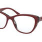 Prada PR04WV Butterfly Eyeglasses  07H1O1-Bordeaux/Grey Havana 54-140-18 - Color Map Red