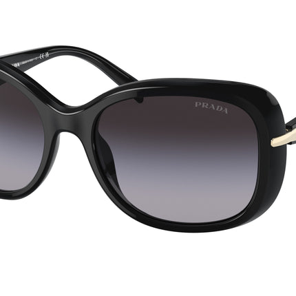Prada PR04ZSF Rectangle Sunglasses  1AB09S-Black 58-135-17 - Color Map Black