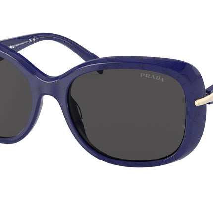 Prada PR04ZS Rectangle Sunglasses  18D5S0-Baltic Marble 57-135-18 - Color Map Blue