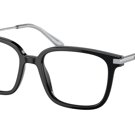 Prada PR04ZV Pillow Eyeglasses  1AB1O1-Black 52-145-18 - Color Map Black