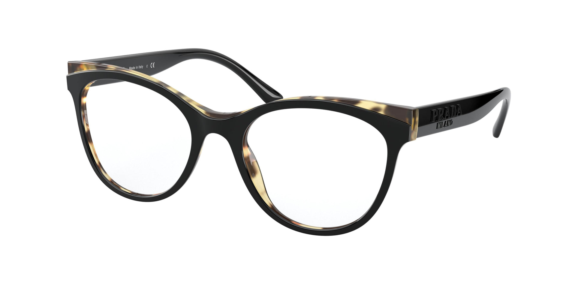 Prada PR05WV Butterfly Eyeglasses  3891O1-Black/Havana 53-140-19 - Color Map Black