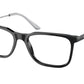 Prada PR05ZV Rectangle Eyeglasses  1AB1O1-Black 55-140-18 - Color Map Black