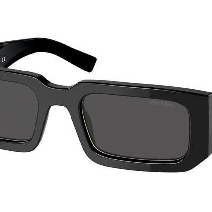 Prada PR06YSF Rectangle Sunglasses  09Q5S0-Black/White 54-145-20 - Color Map Black
