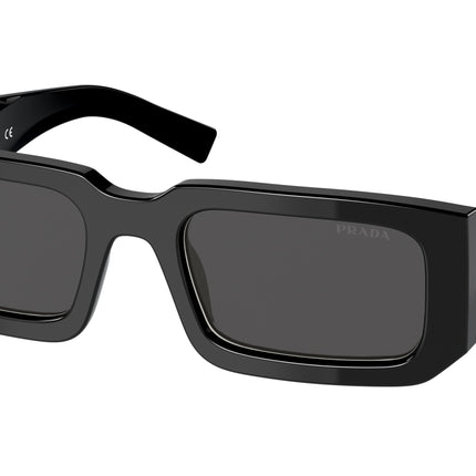 Prada PR06YS Rectangle Sunglasses  09Q5S0-Black/White 53-145-21 - Color Map Black