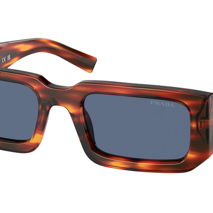 Prada PR06YS Rectangle Sunglasses  17R06A-Striped Radica 53-145-21 - Color Map Multicolor