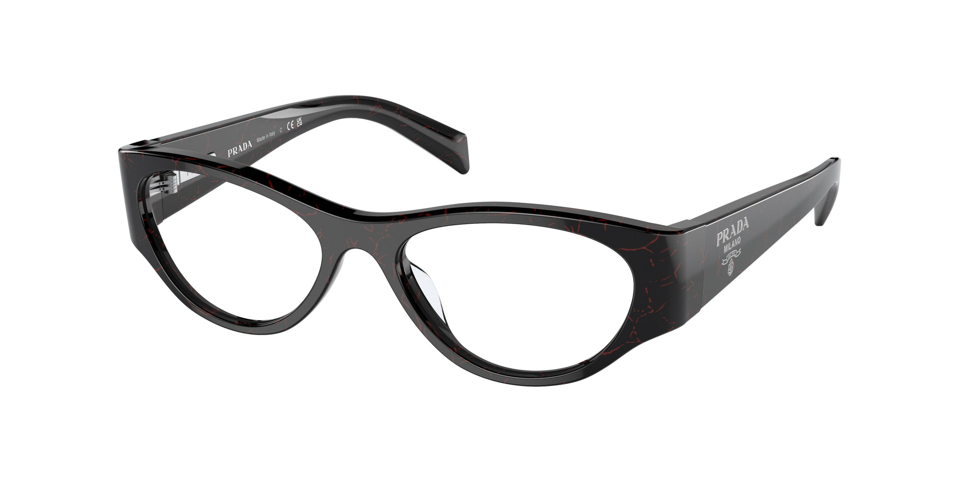 Prada PR06ZV Butterfly Eyeglasses  11F1O1-Etruscan Black Marble 50-130-17 - Color Map Black