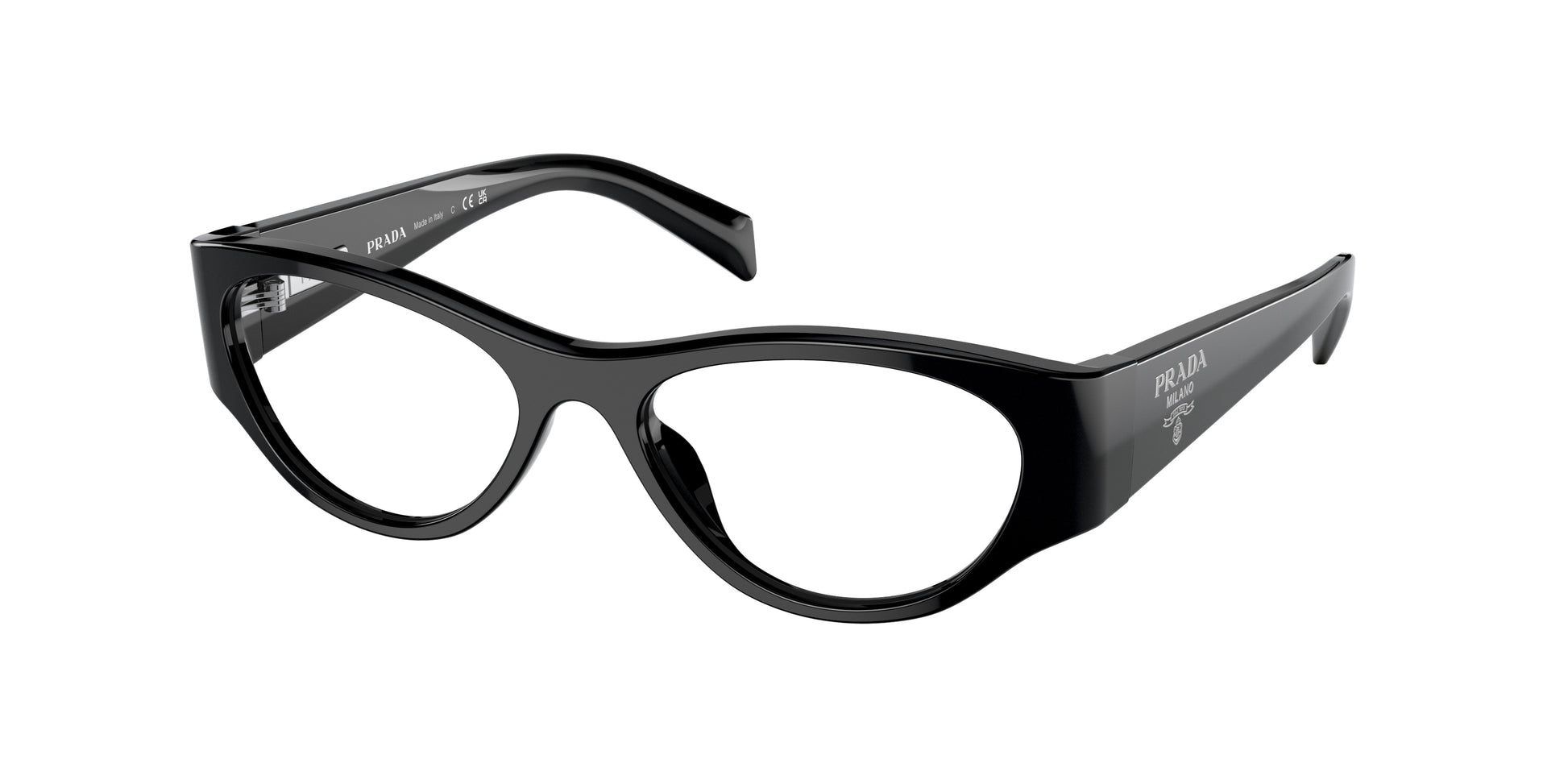 Prada PR06ZV Butterfly Eyeglasses  1AB1O1-Black 52-130-17 - Color Map Black