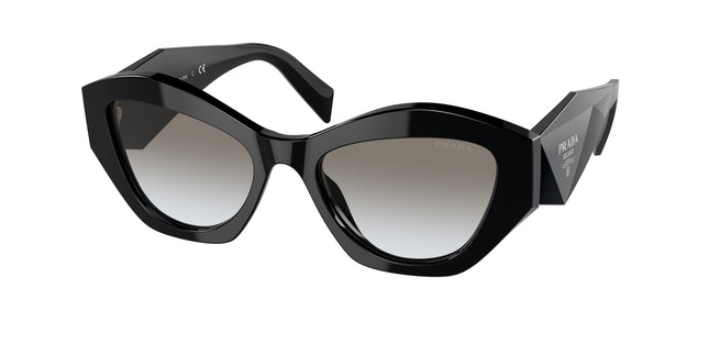 Prada PR07YS Irregular Sunglasses  1AB0A7-Black 53-145-19 - Color Map Black
