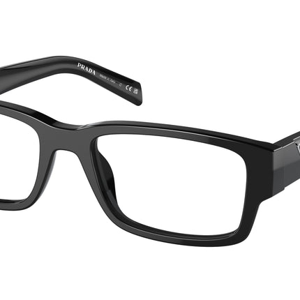 Prada PR07ZVF Rectangle Eyeglasses  1AB1O1-Black 55-140-18 - Color Map Black