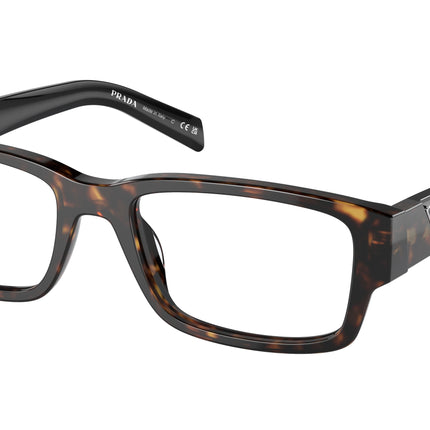 Prada PR07ZVF Rectangle Eyeglasses  2AU1O1-Tortoise 55-140-18 - Color Map Tortoise
