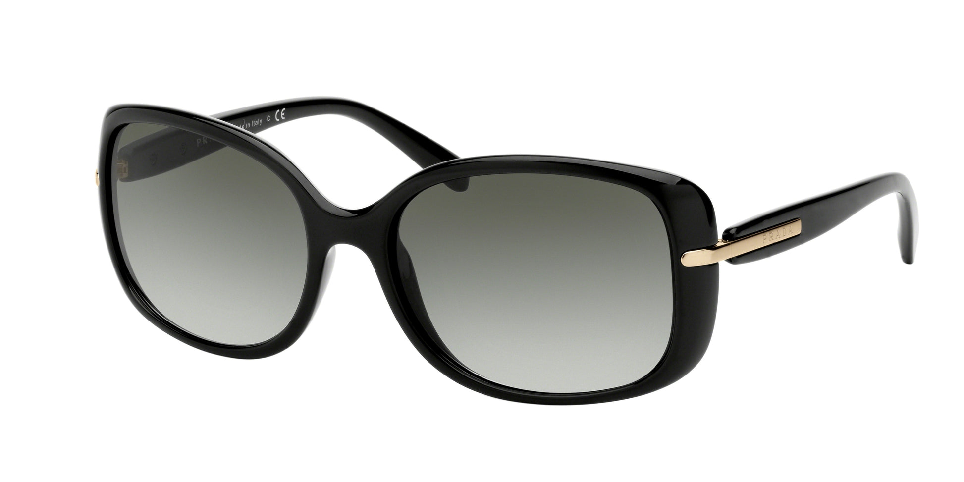 Prada CONCEPTUAL PR08OS Rectangle Sunglasses  1AB0A7-Black 57-130-17 - Color Map Black