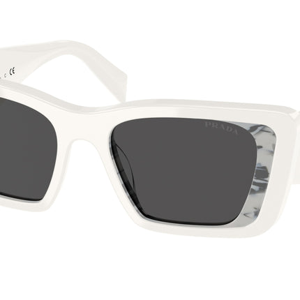 Prada PR08YS Butterfly Sunglasses  02V5S0-White/Havana Black 51-145-18 - Color Map White