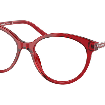 Prada PR08YV Oval Eyeglasses  08Z1O1-Fire Crystal 54-140-17 - Color Map Red