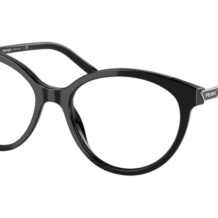 Prada PR08YV Oval Eyeglasses  1AB1O1-Black 52-140-17 - Color Map Black