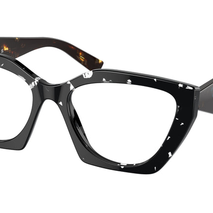 Prada PR09YV Irregular Eyeglasses  15S1O1-Black Crystal Tortoise 54-140-18 - Color Map Black