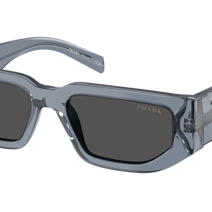 Prada PR09ZSF Rectangle Sunglasses  17T08Z-Transparent Ocean 55-140-17 - Color Map Blue