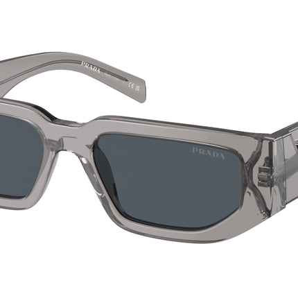 Prada PR09ZSF Rectangle Sunglasses  18S09T-Transparent Asphalt 55-140-17 - Color Map Grey