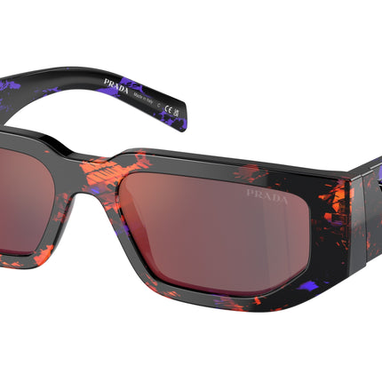 Prada PR09ZS Rectangle Sunglasses  06V40E-Abstract Orange 54-140-18 - Color Map Orange