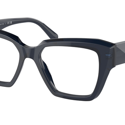 Prada PR09ZV Square Eyeglasses  08Q1O1-Blue Transparent 51-140-17 - Color Map Blue