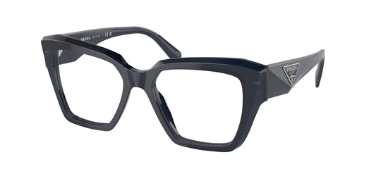 Prada PR09ZV Square Eyeglasses  08Q1O1-Blue Transparent 51-140-17 - Color Map Blue