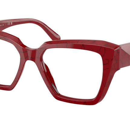Prada PR09ZV Square Eyeglasses  15D1O1-Etruscan Marble 51-140-17 - Color Map Red