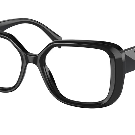 Prada PR10ZV Square Eyeglasses  1AB1O1-Black 53-140-18 - Color Map Black