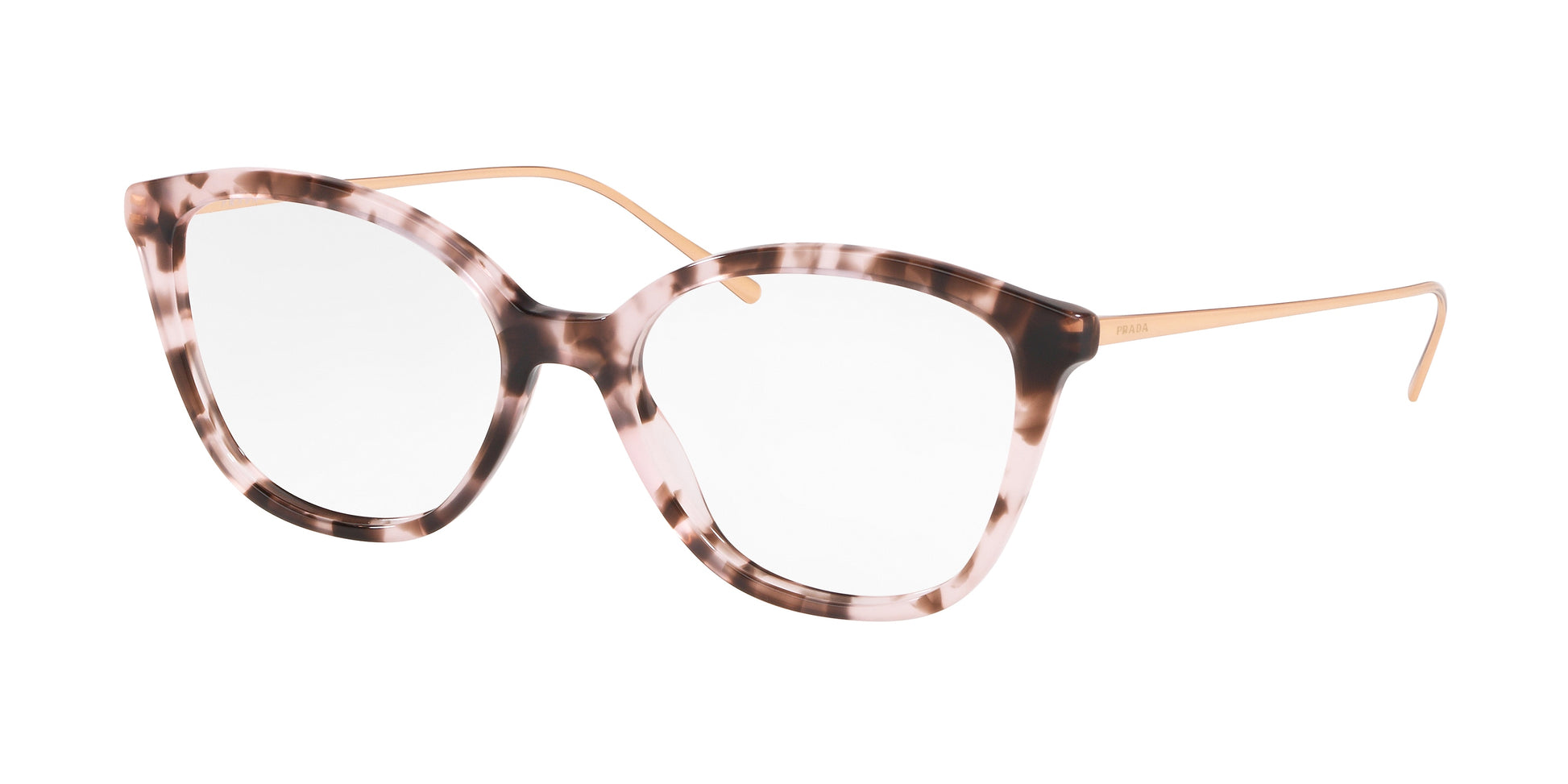Prada CONCEPTUAL PR11VV Square Eyeglasses  ROJ1O1-Pink Havana 53-140-17 - Color Map Tortoise