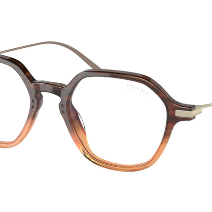 Prada PR11YS Square Sunglasses  13B05R-Moro Gradient Amber 50-145-19 - Color Map Brown