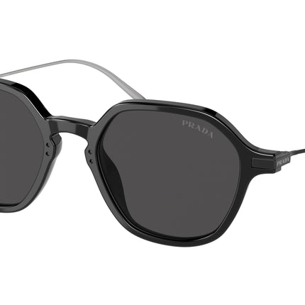 Prada PR11YS Square Sunglasses  1AB5S0-Black 50-145-19 - Color Map Black