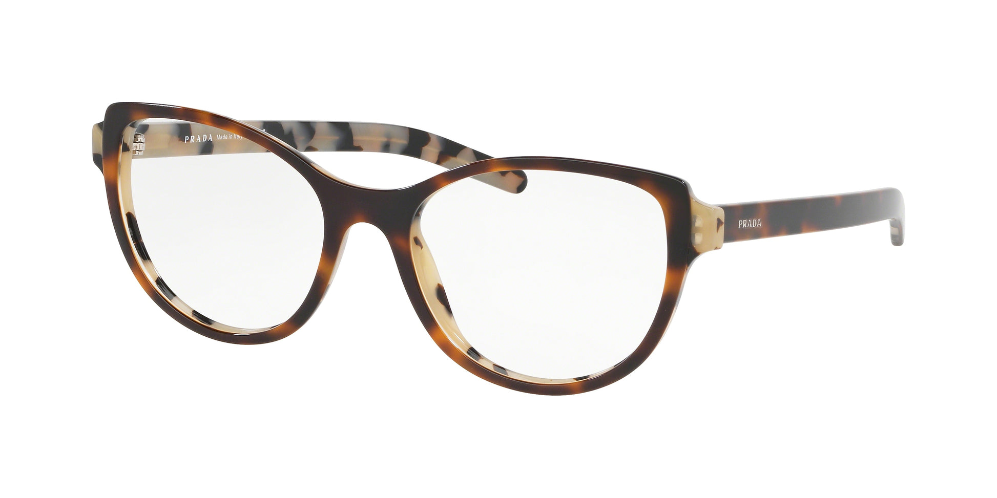 Prada CATWALK PR12VV Phantos Eyeglasses  TH81O1-Top Dark Havana/Black Havana 52-140-18 - Color Map Black